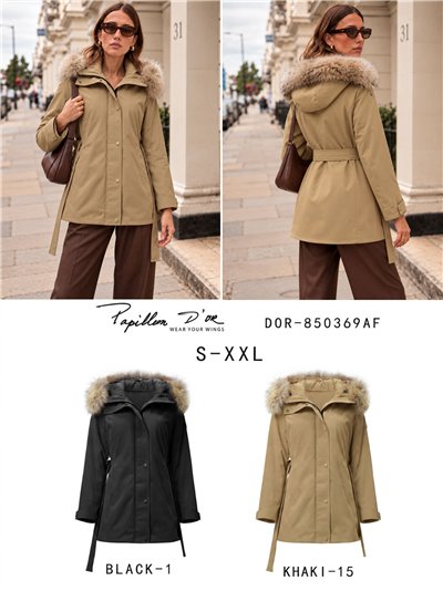Parka acolchada capucha con pelo 2