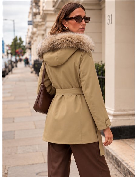 Parka acolchada capucha con pelo