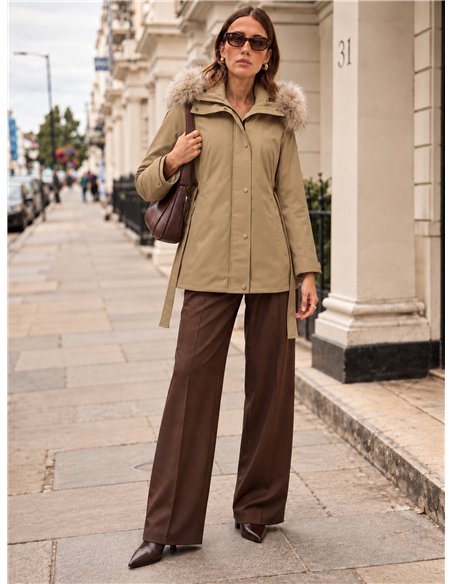 Parka acolchada capucha con pelo