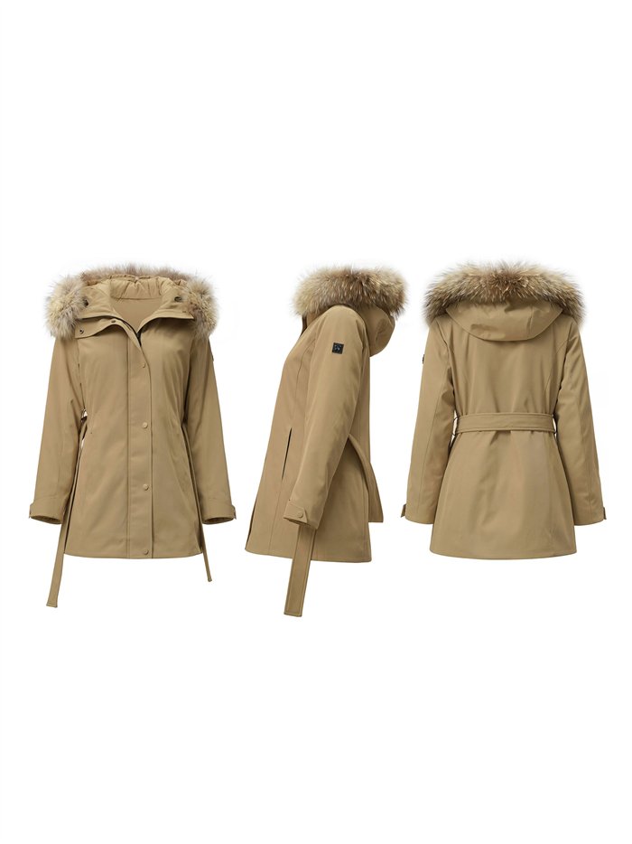 Parka acolchada capucha con pelo
