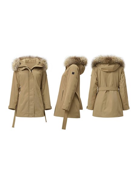 Parka acolchada capucha con pelo