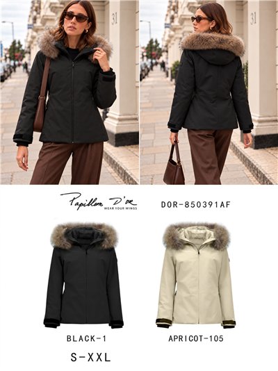Chaqueta acolchada capucha con pelo 2