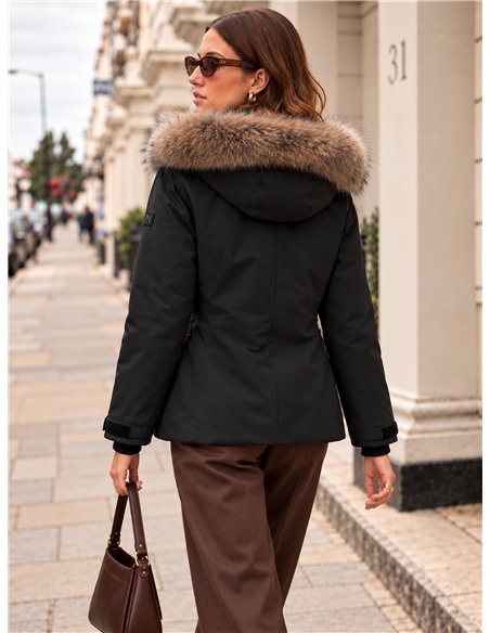Chaqueta acolchada capucha con pelo