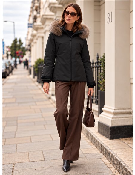 Chaqueta acolchada capucha con pelo