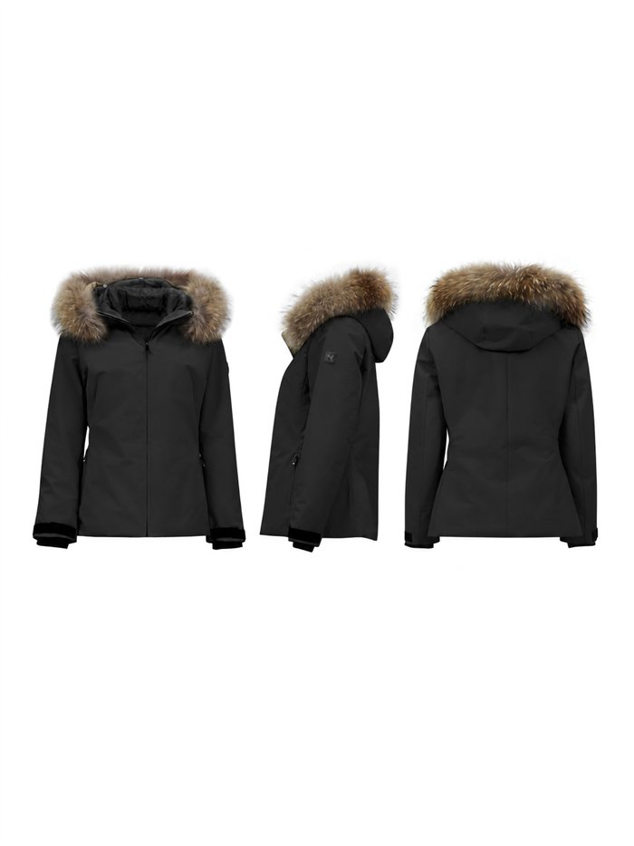 Chaqueta acolchada capucha con pelo