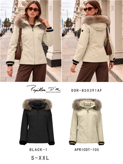 Chaqueta acolchada capucha con pelo 2
