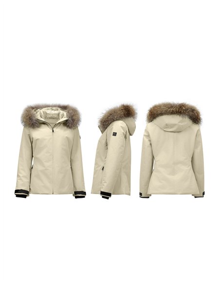 Chaqueta acolchada capucha con pelo