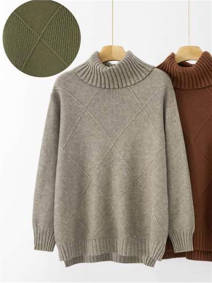 Jersey amplio rombos cuello vuelto