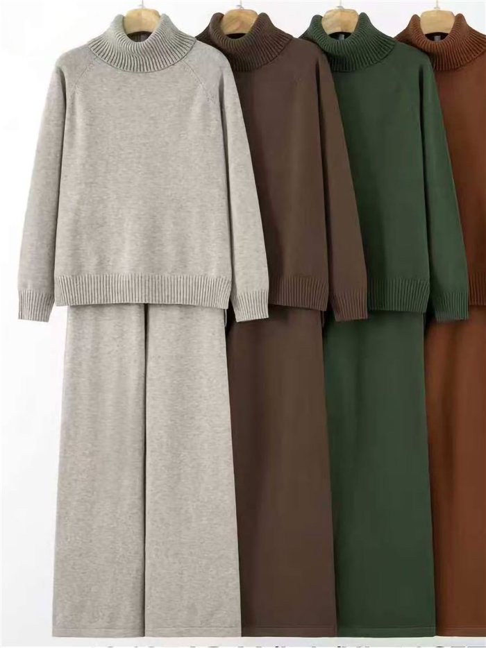 Conjunto jersey cuello vuelto y pantalón