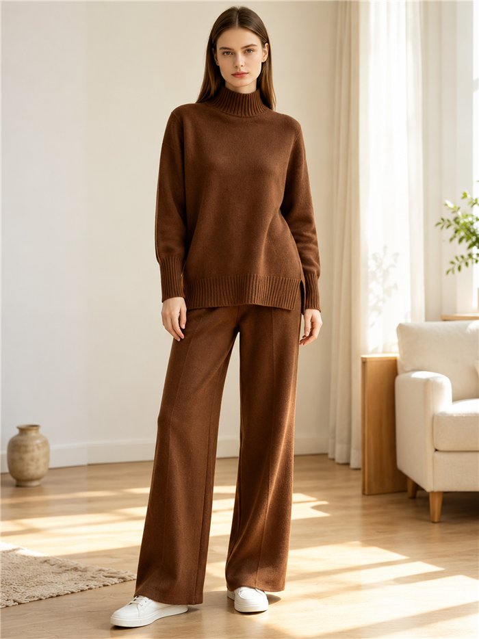 Conjunto jersey cuello perkins y pantalón