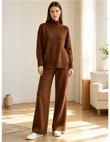 Conjunto jersey cuello perkins y pantalón