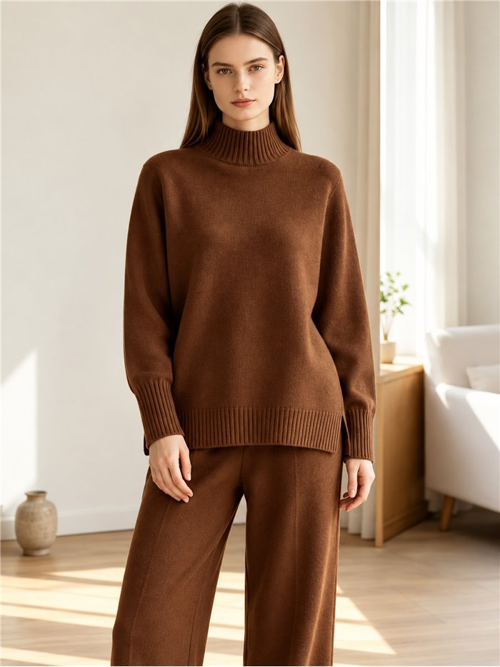 Conjunto jersey cuello perkins y pantalón