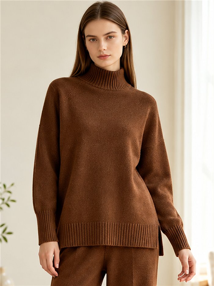Conjunto jersey cuello perkins y pantalón