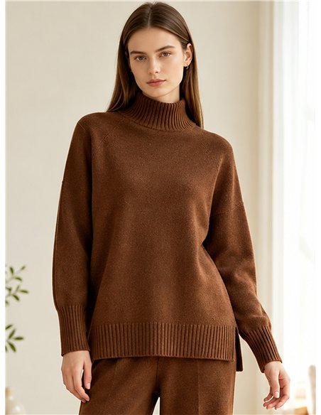 Conjunto jersey cuello perkins y pantalón