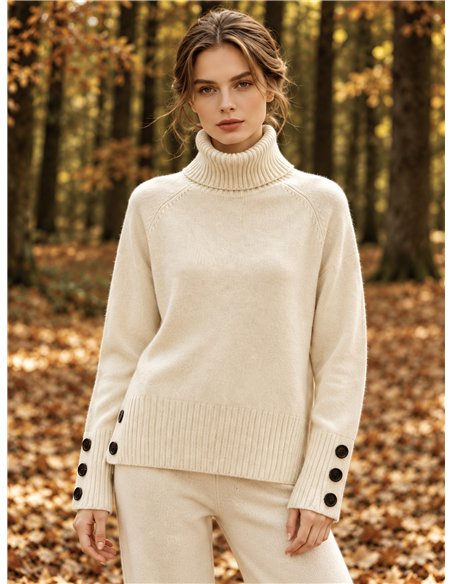 Jersey cuello vuelto detalle botones