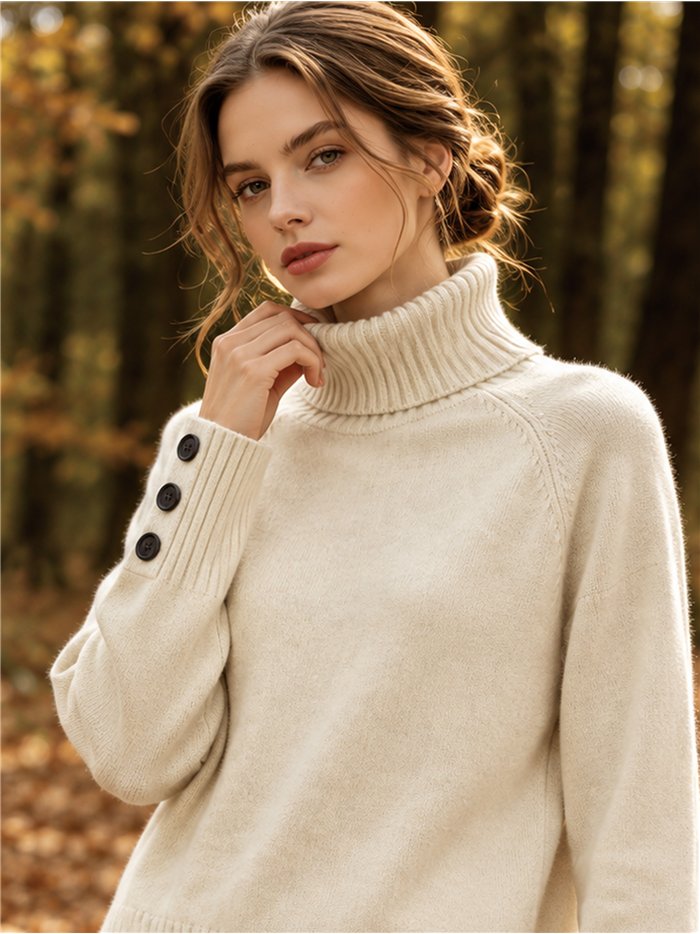 Jersey cuello vuelto detalle botones