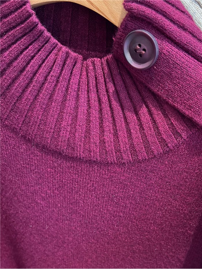 Jersey cuello perkins botones en hombro