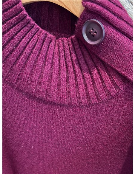 Jersey cuello perkins botones en hombro