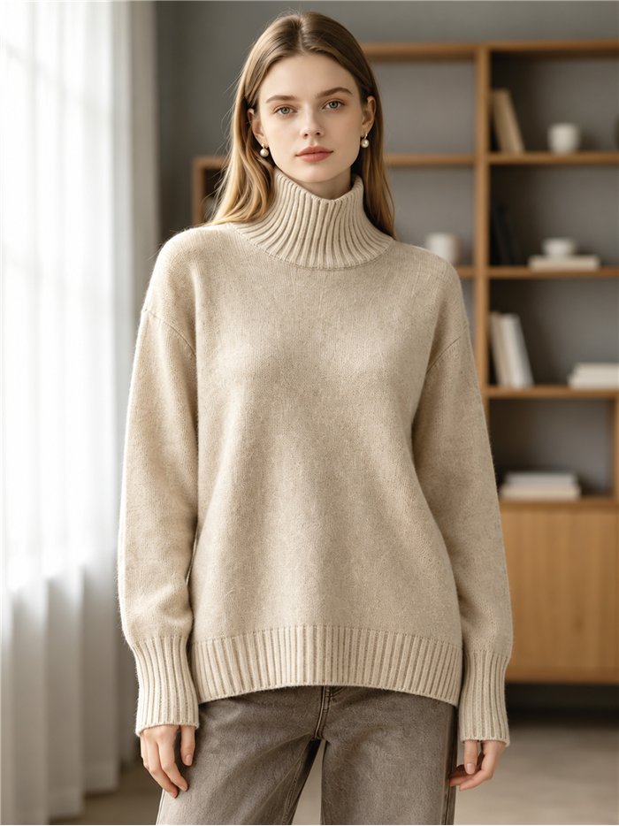 Jersey cuello vuelto brillo con lentejuelas