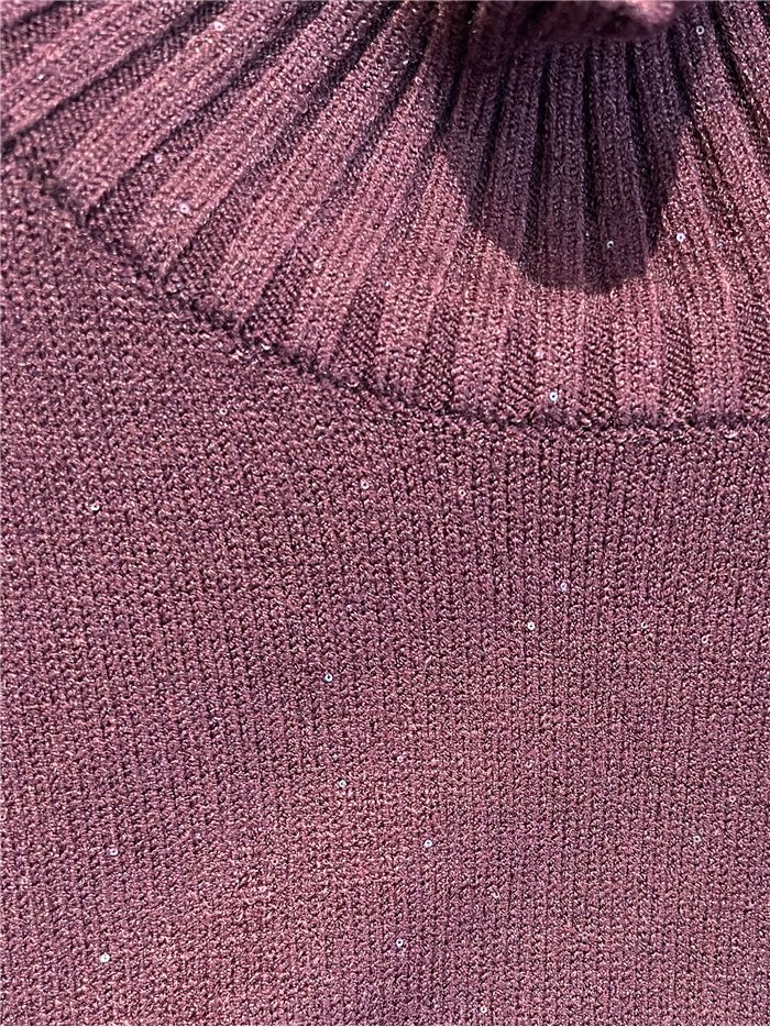 Jersey cuello vuelto brillo con lentejuelas