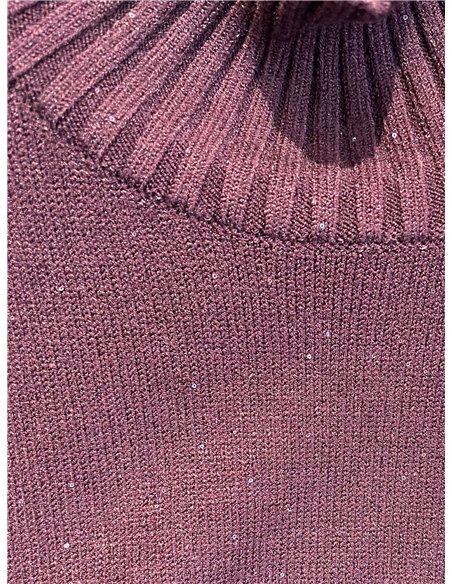 Jersey cuello vuelto brillo con lentejuelas