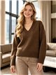 Chunky knit V neck sweater