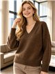 Chunky knit V neck sweater