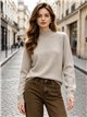 Jersey básico de punto con lana cuello perkins
