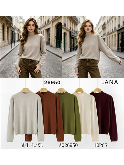 Jersey básico de punto con lana cuello perkins 2