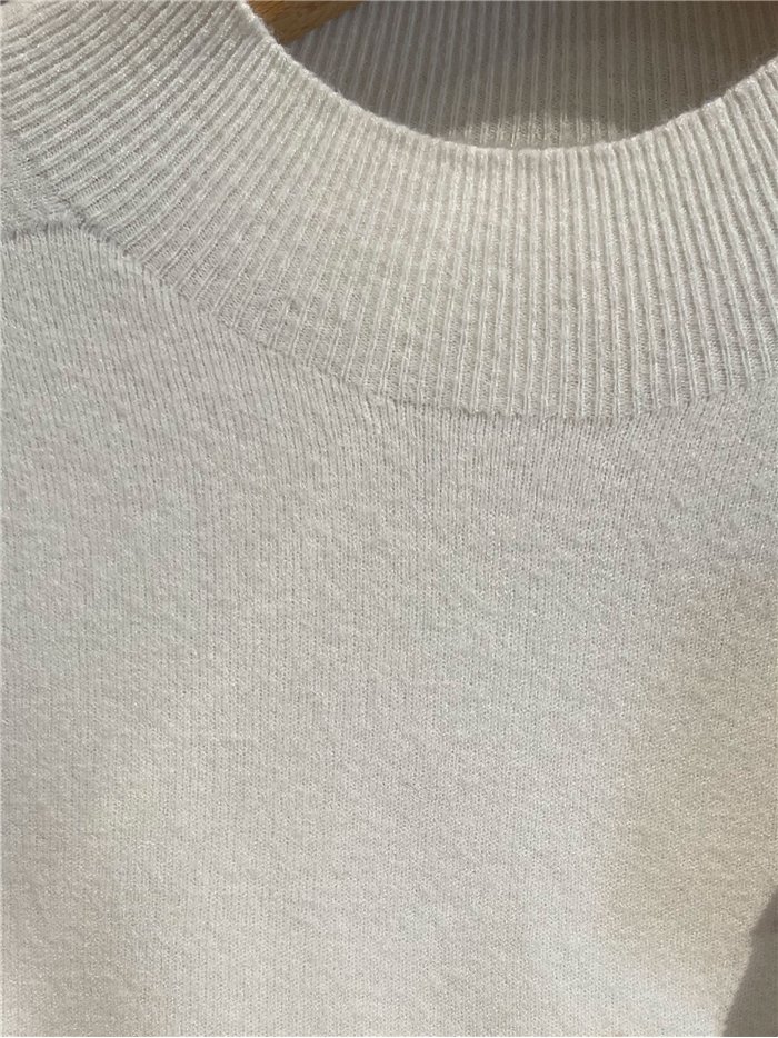 Jersey básico de punto con lana cuello perkins