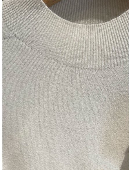 Jersey básico de punto con lana cuello perkins