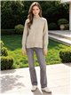 Jersey de punto con lana cuello perkins costura central