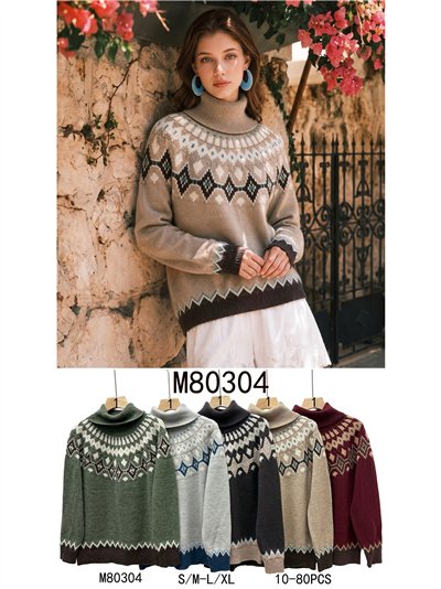 Jersey jacquard cuello vuelto 2
