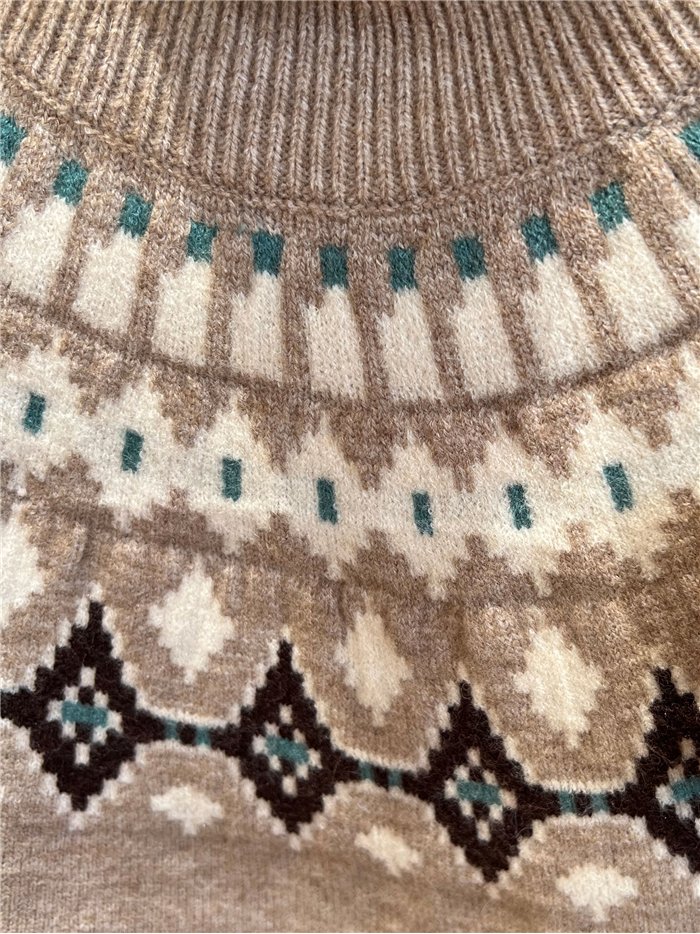 Jersey jacquard cuello vuelto