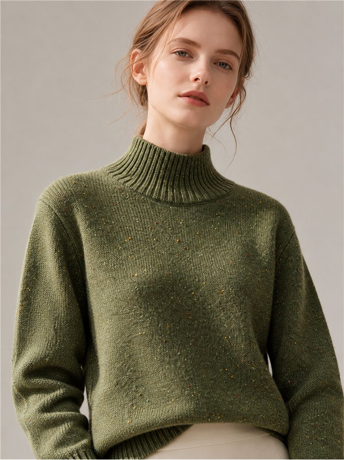 Jersey jaspeado de lana cuello perkins