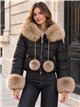 Chaqueta corta acolchada con pelo