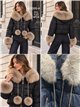 Chaqueta corta acolchada con pelo