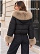 Chaqueta corta acolchada con pelo
