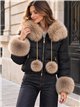 Chaqueta corta acolchada con pelo
