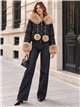 Chaqueta corta acolchada con pelo
