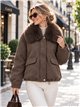 Chaqueta corta paño con cuello de pelo