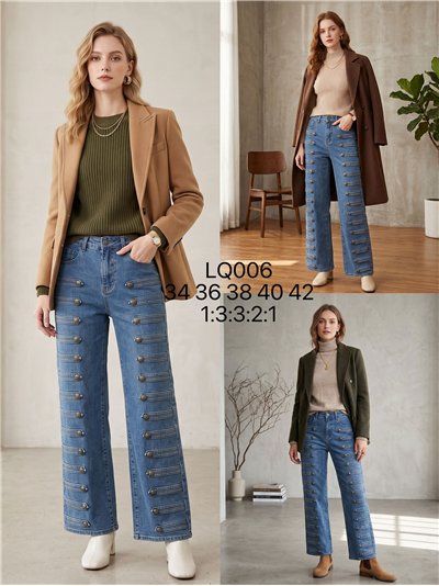 Weit geschnittene Jeans mit Militärdetails 2
