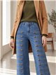 Jeans a gamba larga con dettagli militari
