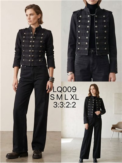 Militärjeansjacke mit Knöpfen 2