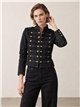 Militärjeansjacke mit Knöpfen