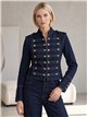 Militärjeansjacke mit Knöpfen