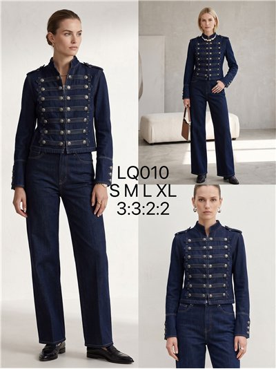 Militärjeansjacke mit Knöpfen 2