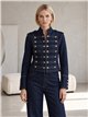 Militärjeansjacke mit Knöpfen