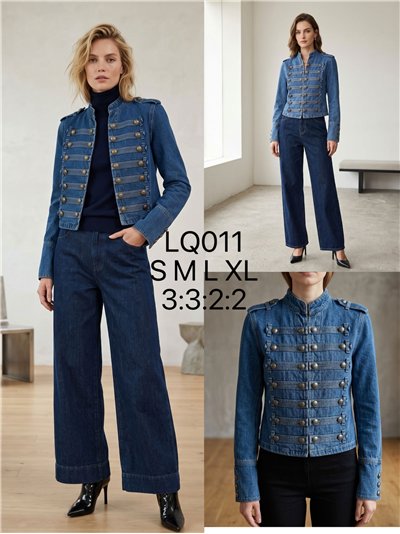 Militärjeansjacke mit Knöpfen 2