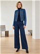 Giacca di jeans militare con bottoni